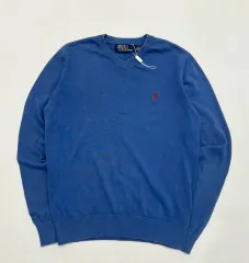新品 Polo POLO RALPH LAUREN(ポロラルフローレン) Vネック ニット ブルー