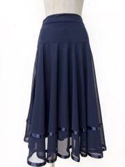 マキシ丈】新品 黒と赤のフリル付き社交ダンススカートp496 - メルカリ