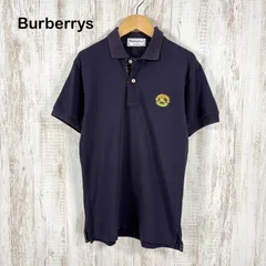 90s Burberrys ヴィンテージ バーバリー チェック ホースロゴ刺繍 鹿の子 半袖 ポロシャツ ネイビー メンズ トップス