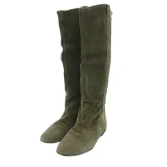 ファビオルスコーニ FABIO RUSCONI ロングブーツ スエード レザー 本革 37 緑 グリーン /JS ■YHS5