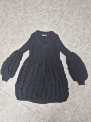 グレー バルーン袖 ニット