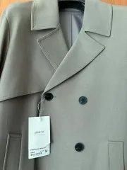 新品) オーバーサイズ ウール トレンチコート GREIGE Mサイズ 出品