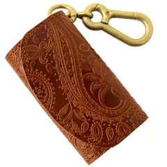 【新着商品】[ヴィンセントクラフテッド] 日本製 栃木レザー ペイズリー カラビナ キーケース ＆ コインケース PAOLO キーホルダー レディース メンズ キーリング ＜V1 PAOLO オーク＞
