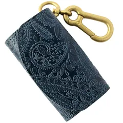 【新着商品】VINCENT CRAFTED 日本製 栃木レザー ペイズリー カラビナ キーケース ＆ コインケース PAOLO キーホルダー レディース ヴィンセントクラフテッド メンズ キーリング ＜V1 PAOLO ネイビー＞