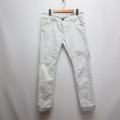 ディーゼル DIESEL SLEENKER ダメージ加工 スキニー デニム パンツ ジーンズ 31 オフホワイト ボタンフライ ペイント加工 イタリー製 正規品