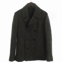 タケオキクチ TAKEO KIKUCHI Pコート ダブル ショート丈 総裏 無地 ウール グレー 2