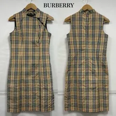 バーバリー ノバチェック チャイナ ドレス ノースリーブ ワンピース ハイネック レディース 38 ISItems【USED】【古着】【中古】50152294