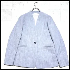 PLST プラステ リネンブレンドノーカラージャケット ライトグレー S