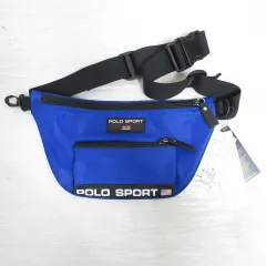 ポロスポーツ POLO SPORT ウエスト ポーチ ボディ バッグ ナイロン 青 ブルー ラルフローレン タグ付き