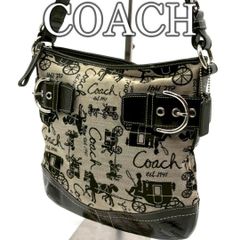 COACH コーチ馬車柄 ソーホーSOHOトートバッグ キャンバス×レザー 