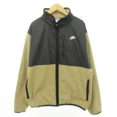ナイキ NIKE フリース ジャケット ワンポイント ロゴ ジップアップ 厚手 Lサイズ ベージュ