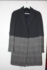 ウール ヘリンボーン ウール コート