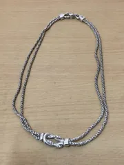 福岡出品　Tiffany & Co double rope knot necklace　ティファニー　ダブルロープ センター ノット ネックレス スターリング　FK
