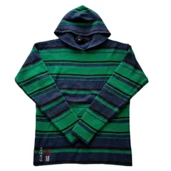 DIESEL ディーゼル ボーダーニット 青 緑  ロゴ入り フード メンズ Lサイズのサムネイル