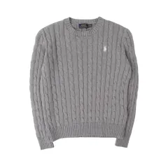 ポロ ラルフローレン グレー コットン ケーブル ニット