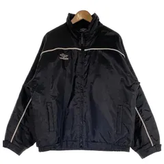 90’s UMBRO アンブロ ジップアップ ナイロンジャケット ブラック 中綿 パイピング Size UK M