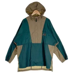 00’s NIKE ナイキ ナイロン アノラック プルオーバージャケット グリーン カーキ AIRスウッシュ刺繡 Size L
