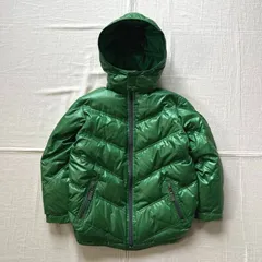 00s　archive　OLD GAP　オールドギャップ　ギミック　フルジップアップ　キルティング　ダウンジャケット　パファーブルゾン　取り外し可能忍者型フード　光沢　グリーン　緑　裾ドローコード　短丈　Y2K　平成ギャル　zip up down jacket