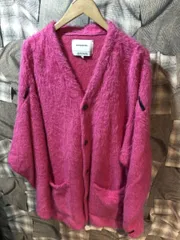 福岡出品　THE INOUE BROTHERS カーディガン ザイノウエブラザーズ L コットン アルパカ ピンク KNIT7-SURI-COTTON-CREW FK