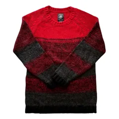 DIESEL ディーゼル ニットセーター 赤 黒 グラデーション ボーダー  メンズ Sサイズ