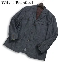 Wilkes Bashford タカキュー 通年 背抜き デニム調★ テンセル カジュアル アンコン ジャケット Sz.M メンズのサムネイル