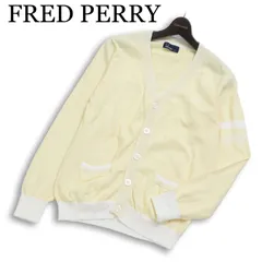 FRED PERRY フレッドペリー 通年 ロゴ刺繍★ カーディガン ニット 羽織り Sz.L メンズ