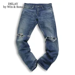DELAY by Win & Sons ウィンアンドサンズ クラッシュ ダメージ加工★ ストレッチ デニム パンツ ジーンズ Sz.2 メンズのサムネイル