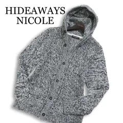 HIDEAWAYS NICOLE ハイダウェイ ニコル 秋冬 ケーブル編み★ フーディー ニット カーディガン パーカー Sz.48 メンズ
