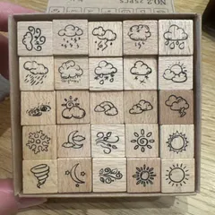 スタンプ 木製 25個セット はんこ 天気