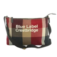 ブルーレーベルクレストブリッジ BLUE LABEL CRESTBRIDGE ショルダーバッグ キャンバス チェック柄 赤 ベージュ 黒 /MI ■OS