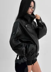 BLACKUP Tシャツ ダブルKARA（カラ） ベルト ライダージャケット Saint Laurent風