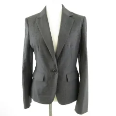 SOFFICE テーラードジャケット 長袖 チェック グレー 9 *T674