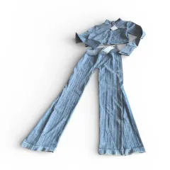 新品) ベリーシ オールテンション セットアップ (ジップアップ+ブーツカット) ブルーティント