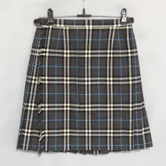★BURBERRY BLUE LABEL ウール100％ ノバチェック ラップ スカート グレー プリーツ ミニ バーバリー ブルーレーベル★