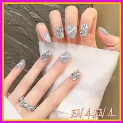 Chisafly ネイルチップ ショート 短め つけ爪 100%ハンドメイド 青 夏 小さい爪用 マグネットネイル 手作り 水色 両面テープ付き 再利用可能 10枚セット（さざ波XS） 0