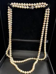 保証書付 湖水真珠 淡水パール ロングネックレス  留め具シルバーアクセサリー ドロップ型 SV ユニセックス  冠婚葬祭 パーティ