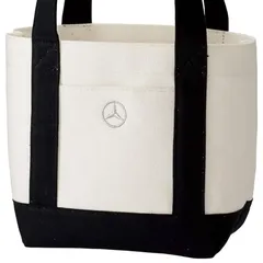 【メルセデス・ベンツ コレクション】純正 ミニトートバッグ キャンバス ホワイト/ブラック