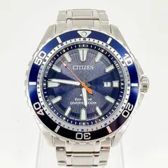 【美品】CITIZEN シチズン／エコドライブ E168-S111510／ソーラークォーツ／ステンレス／シルバー・ブルー