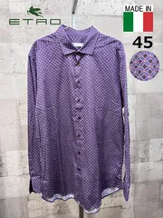 美品 イタリア製 ETRO 総柄 長袖シャツ 45 エトロ 幾何学模様