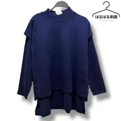 未使用　タグ付き　ニット トップス ネイビー 長袖 セーター カットソー 紺 チュニック 3L 大きいサイズ