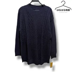 訳あり　ケーブル編み ニット ニットセーター 長袖 セーター ネイビー系パープル　4L レディース　大きいサイズ