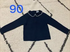 NEXT  フリル襟付き紺色ニットトレーナー　ネイビー　ベビー女の子90cm