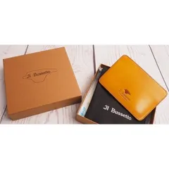 新品 Il Bussetto イルブセット 最高級 VERA PELLE 植物タンニンなめし革 パティーヌ 定期入れ/カードケース イエロー 7815143