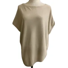 センスオブプレイス バイ アーバンリサーチ Sense of Place by Urban Research カットソー ニット プルオーバー ラウンドネック 無地 アシンメトリー ドルマンスリーブ 半袖 Free ベージュ