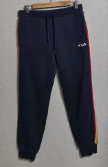 M ) FILA フィラ ネイビー コットン ジョガーパンツ