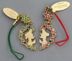 【中古】ストラップ ミッキーマウス＆ミニーマウス ペアストラップ 「ハーバーサイド・クリスマス2008」 東京ディズニーシー限定