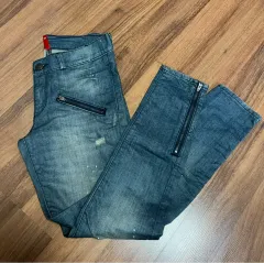 ユニクロ ウォッシュ デニム ズボン (M)