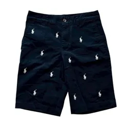 POLO Ralph Lauren ポロ ラルフローレン 半ズボン 紺 白 パンツ ロゴ入り キッズ サイズ12 150cm