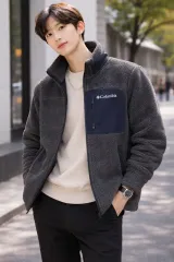 95 コロンビア ボア フリース M 濃いグレー