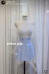 ライトブルー プリーツ スカート s